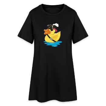 Pirate Rubber Duck with a pirate hat and eye patch - Women’s T-Shirt Dress - black - Front