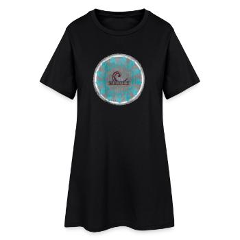 Vagues de l’océan avec des vagues vintage - Surf Lettering - Robe T-shirt Femme - noir - Devant