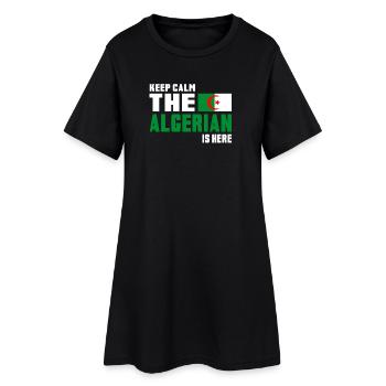 Keep calm Algerien / Geschenk Flagge Nordafrika - Frauen T-Shirt-Kleid - Schwarz - Vorne