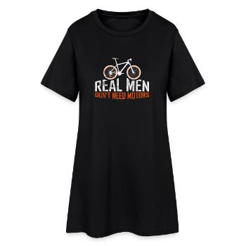 Anti E Bike Fahrrad Fahrer MTB Geschenkidee - Frauen T-Shirt-Kleid - Schwarz - Vorne