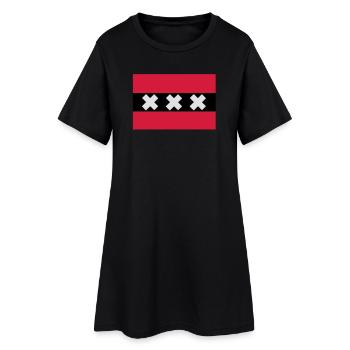 Drapeau de Amsterdam - Robe T-shirt Femme - noir - Devant