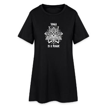 Yoga - Robe T-shirt Femme - noir - Devant
