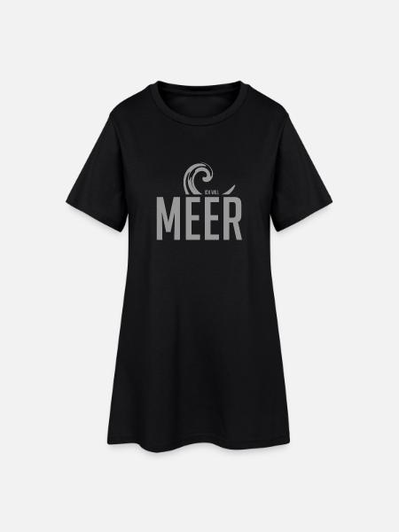Motif de vague avec message de la mer - Robe T-shirt Femme - noir