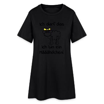 Ein Schaf - Mädchen - Frauen T-Shirt-Kleid - Schwarz - Vorne