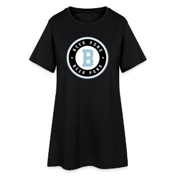 Logo bleu du badge Beer Pong - Robe T-shirt Femme - noir - Devant