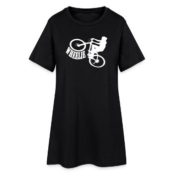 Shirt Wheelie Rad Fahrrad - Frauen T-Shirt-Kleid - Schwarz - Vorne