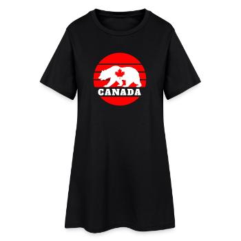 Canada ours avec feuille d’érable / cadeau Amérique du Nord - Robe T-shirt Femme - noir - Devant