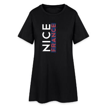 Nizza Frankreich Nice France - Frauen T-Shirt-Kleid - Schwarz - Vorne