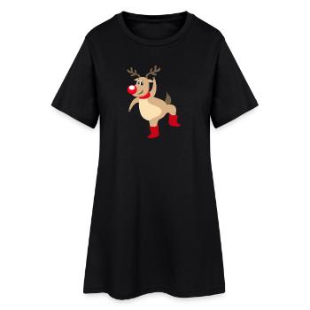Rennes Rudolf Elch Noël Nez Rouge - Robe T-shirt Femme - noir - Devant