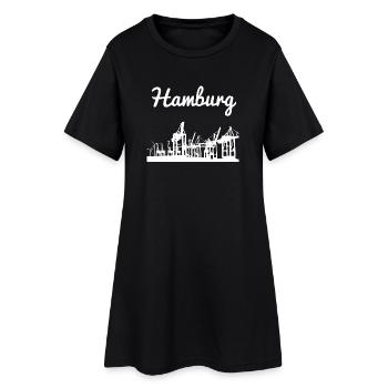 Port de hambourg - Robe T-shirt Femme - noir - Devant