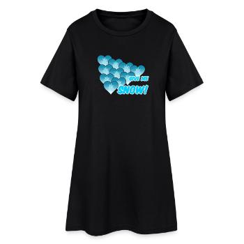 Snow Winter Schnee Schnee - Frauen T-Shirt-Kleid - Schwarz - Vorne