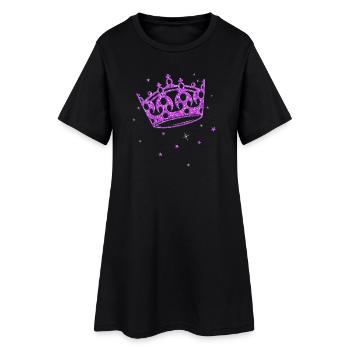 Couronne paillettes princesse anniversaire princesse - Robe T-shirt Femme - noir - Devant