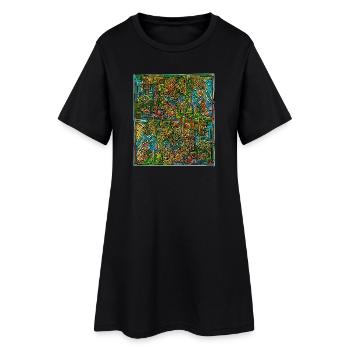 T-shirt psychédélique - Robe T-shirt Femme - noir - Devant