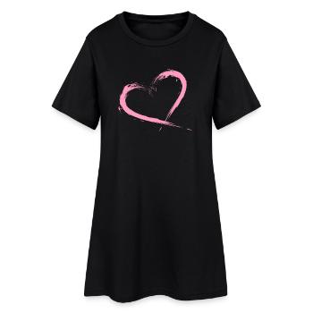 Heart brush pink graphique vectoriel - Robe T-shirt Femme - noir - Devant