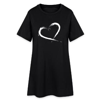 Heart design brush graphique vectoriel - Robe T-shirt Femme - noir - Devant