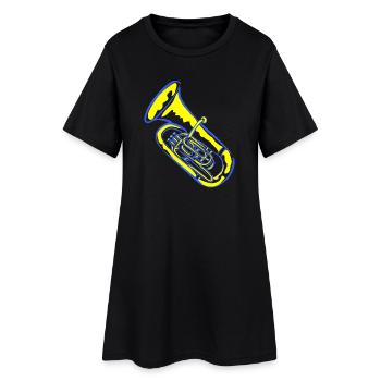 Musique de tuba aux couleurs néon - Robe T-shirt Femme - noir - Devant