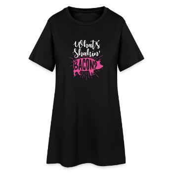 Quel est Shakin Bacon - Robe T-shirt Femme - noir - Devant