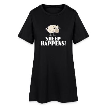 SHEEP HAPPENS - c'est comme ça - Robe T-shirt Femme - noir - Devant