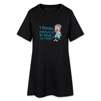 Grossesse Bébé enceinte - Robe T-shirt Femme - noir - Devant