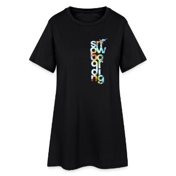 Snowboard - Frauen T-Shirt-Kleid - Schwarz - Vorne