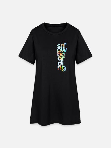 Snowboard - Frauen T-Shirt-Kleid - Schwarz