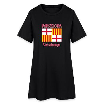 Drapeau de Barcelone en rouge, blanc et jaune - Robe T-shirt Femme - noir - Devant