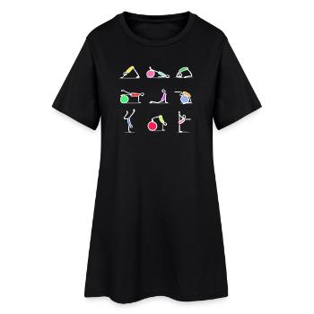Pilates exercise workout fitness workout cardio - Women’s T-Shirt Dress - black - Front