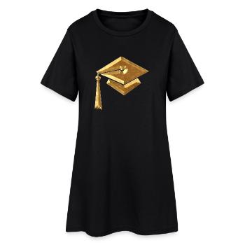 Chapeau d’étudiant - Robe T-shirt Femme - noir - Devant