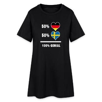 Allemagne et Suède Génial / cadeau drapeau - Robe T-shirt Femme - noir - Devant
