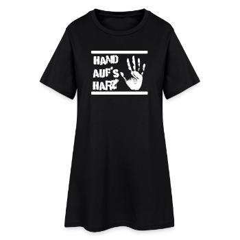 Hand auf's Harz - Handball Design - Frauen T-Shirt-Kleid - Schwarz - Vorne