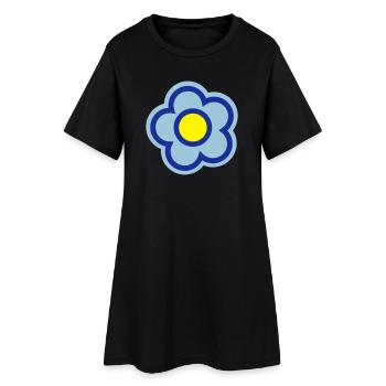 fleur, printemps, été - Robe T-shirt Femme - noir - Devant