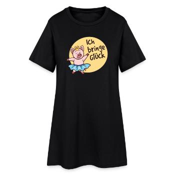 Lucky lucky charm sweet lucky pig saying - Women’s T-Shirt Dress - black - Front