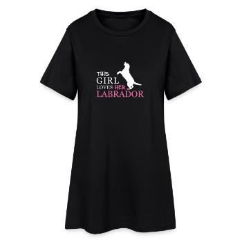Labrador - Frauen T-Shirt-Kleid - Schwarz - Vorne