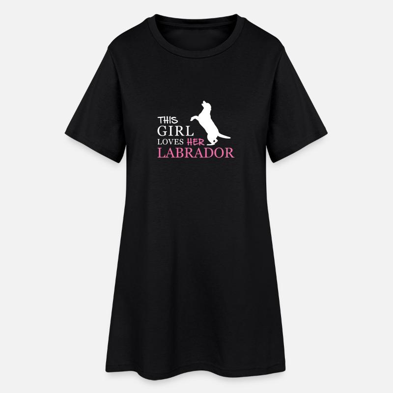 Labrador - Frauen T-Shirt-Kleid - Schwarz