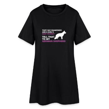 German shepherd - Women’s T-Shirt Dress - black - Front