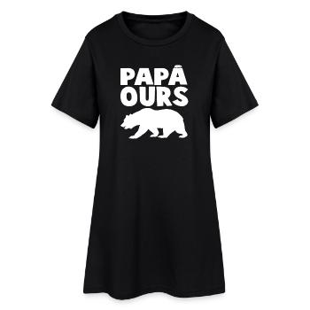Tête de papaours sauvage en silhouette - Robe T-shirt Femme - noir - Devant