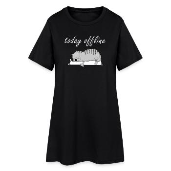 today offline - Frauen T-Shirt-Kleid - Schwarz - Vorne