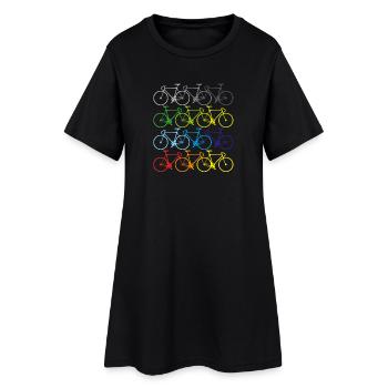 sommer fahrrad t-shirt sport - Frauen T-Shirt-Kleid - Schwarz - Vorne