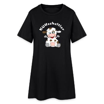 Cuddly toy cow = KUHscheltier - Women’s T-Shirt Dress - black - Front