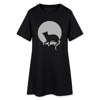 chat chat chat chat chat minou chatte minou - Robe T-shirt Femme - noir - Devant