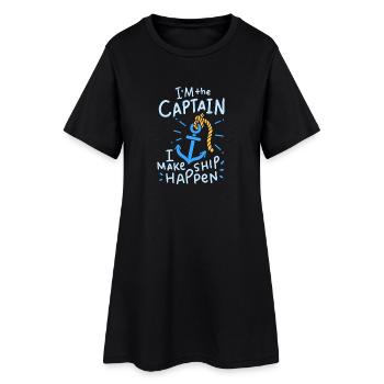 Bateau de plaisance - Robe T-shirt Femme - noir - Devant