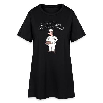 Bäcker Carpe Diem - Lebe den Teig - Frauen T-Shirt-Kleid - Schwarz - Vorne