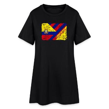 Ecuador Flaggen Design / Geschenk Südamerika - Frauen T-Shirt-Kleid - Schwarz - Vorne