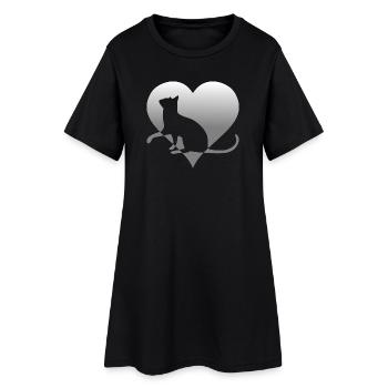 chat chat chat chat chat minou chatte minou - Robe T-shirt Femme - noir - Devant