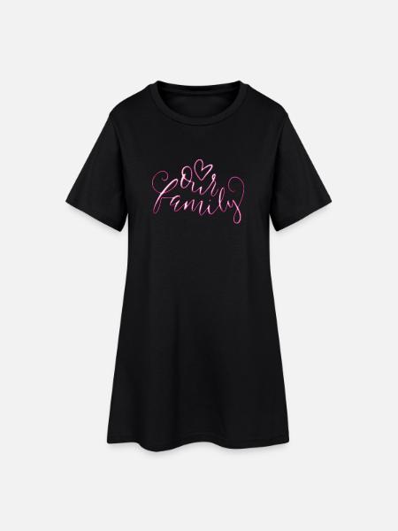 Our Family - Robe T-shirt Femme - noir
