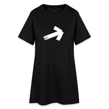 Flèche en diagonale - blanche - Robe T-shirt Femme - noir - Devant