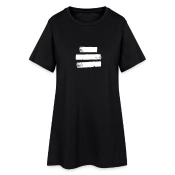 Tape 3 - weiß - Frauen T-Shirt-Kleid - Schwarz - Vorne