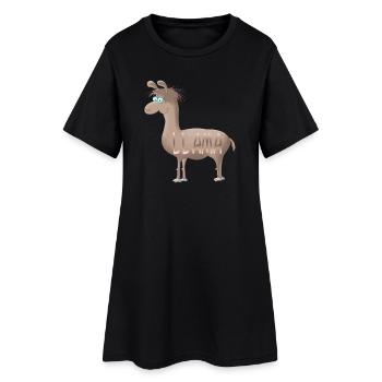 lama - Robe T-shirt Femme - noir - Devant