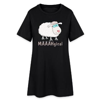 mouton - Robe T-shirt Femme - noir - Devant