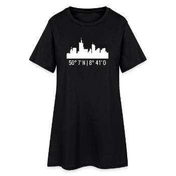 City Skyline Silhouette Coordinates - Women’s T-Shirt Dress - black - Front